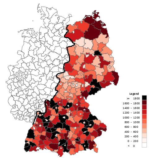 Excel-Karte Deutschland – Daten in einer territorialen Aufteilung mit PLZ 5