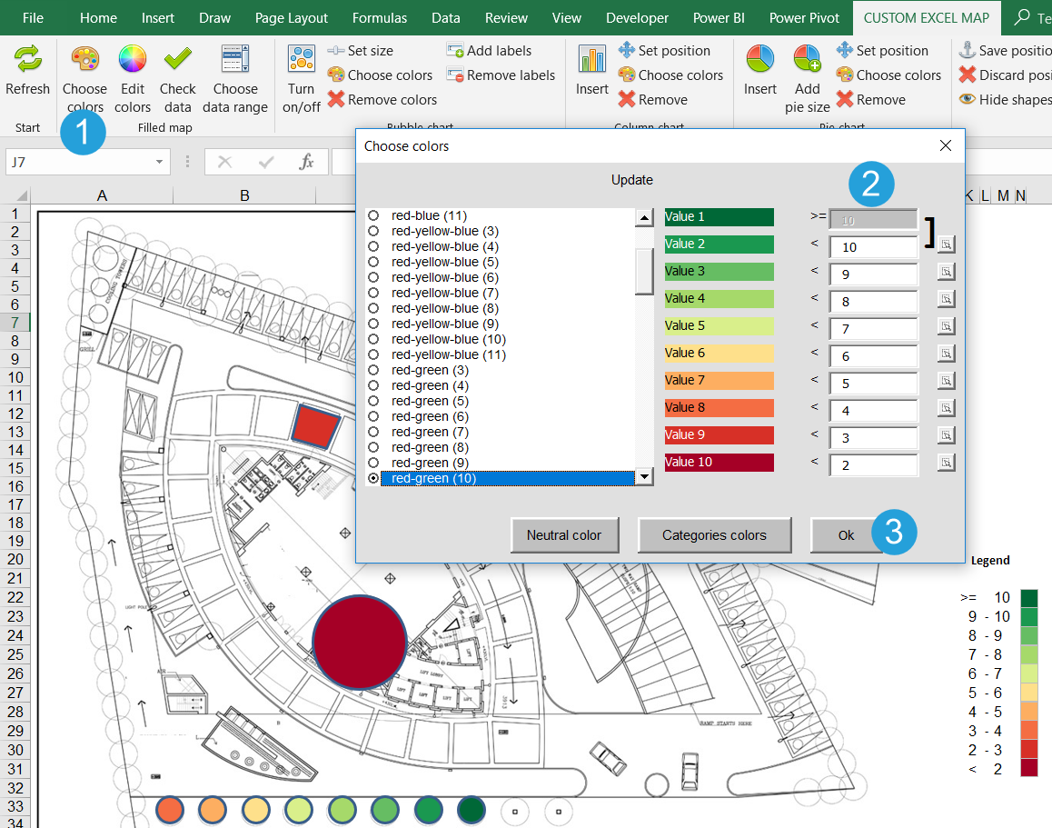 Gestalten Sie Selbst Ihre Eigene Excel Karte Fur Region Fabrik Lager Buro Und Andere Layouts Excel Karte De Excel Add In Fur Maps Karten